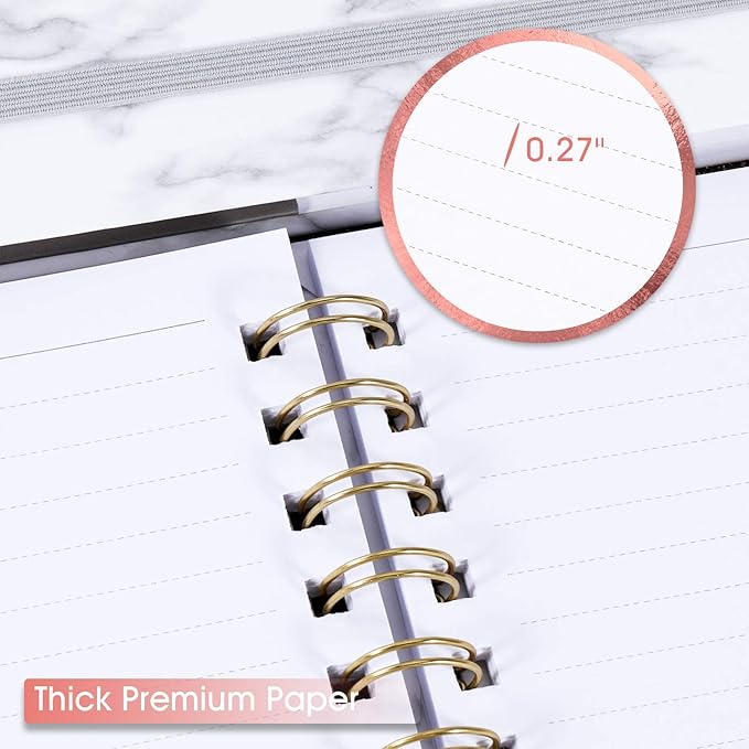 Frasukis Ruled Notebook/Journal - Spiral Notebook with Premium Thick Paper, 8.5" X 6.4", College Ruled Spiral Notebook, Waterproof Hardcover, Perfect for Daily