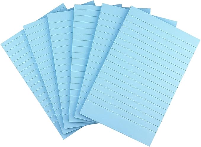 Early Buy 6 Pads Lined Sticky Notes with Lines 4x6 Self-Stick Notes Bright Color Sticky Notes, 45 Sheets/Pad (Light Blue)
