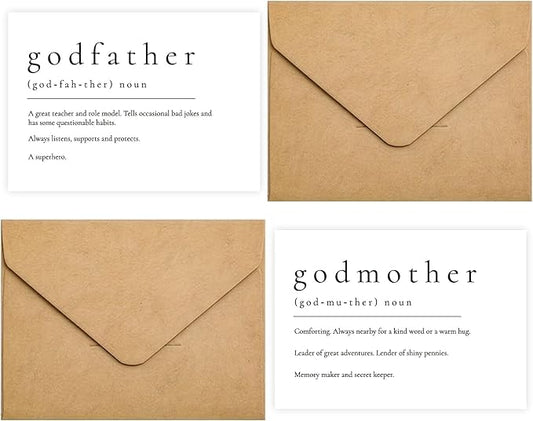 Will You Be My Godparents, God Parent's Proposal Cards Gifts with Envelope, Cute Gifts for Godparents On Wedding Day.(Godfather/Godmother A)