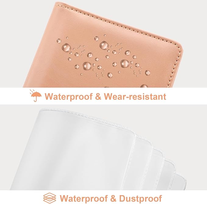 MaxGear Business Card Organizer, 240 Cards Book Portable Business Card Holder for Men & Women, Professional PU Credit Cards Binder File Storage, Pink