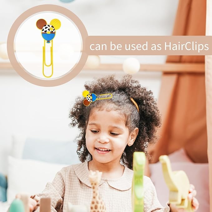 10PCS Cute Mouse Paper Clips, Bookmark Book File Page Marker Clips for Teacher & Students, Desk Accessories Stationery for Office School, Office Supplies Decor for Women Kids Adult