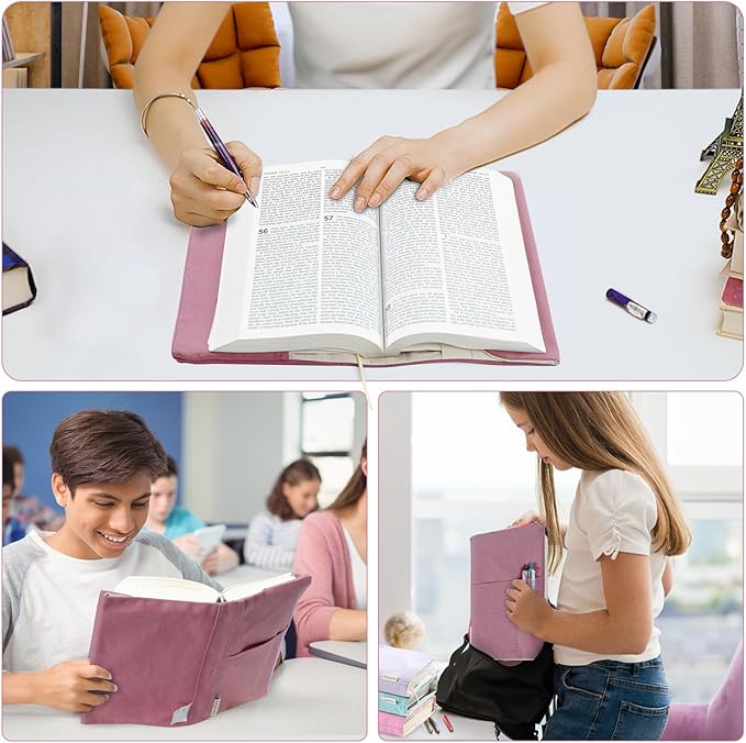 Canvas Book Covers, Washable Book Protector, Book Cover for Paperback Novels, Adjustable Book Cover for Hardcover with Pockets for Pen, Soft Cover Books, Book Lovers Gifts