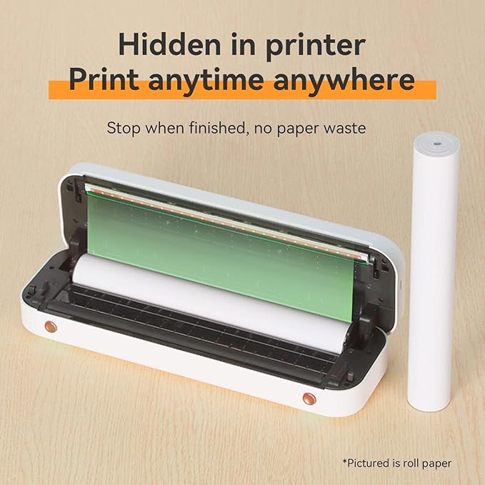 A4 Thermal Printer Paper 4 Roll, 8.3 inches Wide, Fax Paper, Compatible with PeriPage A40, M08F, MT810 and Other Portable Thermal Printers (4 Rolls | 8.3''x23')