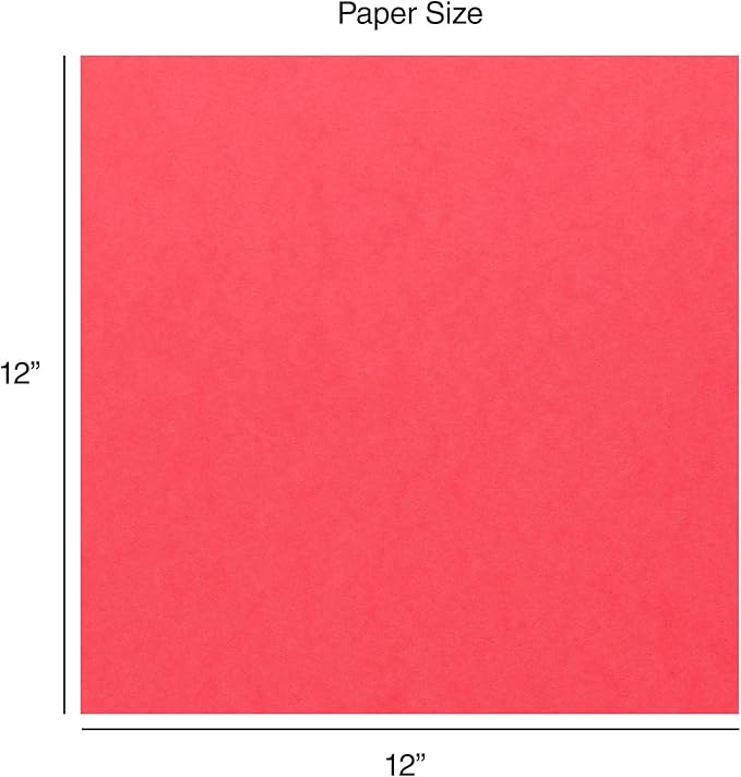 Cardstock 12 x 12 Paper Pack - 65lb Smooth Card Stock for Crafts, Cardmaking, Art Projects - 50 Square Scrapbook Sheets, 5 Assorted Colors - Double Sided with Solid Core, Primary