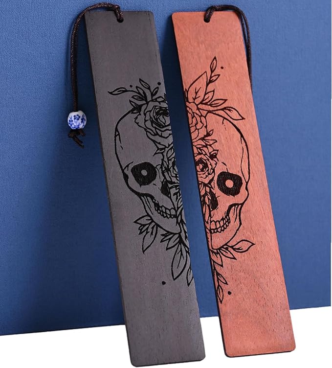 Horror Bookmark, Cool Halloween Bookmarks Skull Gothic Bookmarks for Adult Horror Gifts (Skull)