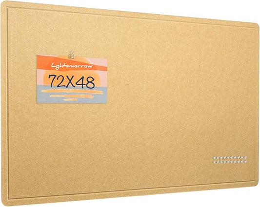 Large Bulletin Board - 72 x 48 Inches, Decorative Felt Pin Board for Wall - 6' x 4' Foldable Photo Display Board with Self-Adhesive Tape, Includes 20 Push Pins - Ginger Yellow
