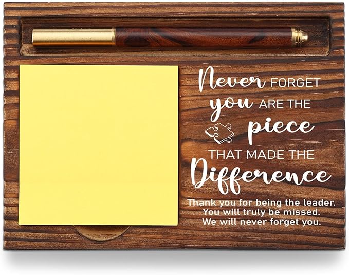 Appreciation Gifts for Leaders, Thank You Gifts for Coworkers, Recognition Going Away Farewell Gifts for Boss Employee, Never Forget You are The Piece Desk Self-Stick Note Pad Holders TZP11