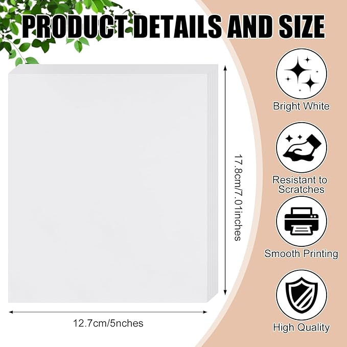 Washi Paper Sticker Paper White Printable Multipurpose Copy Paper Inkjet Printer Compatible Full Sheet Letter Size Labels