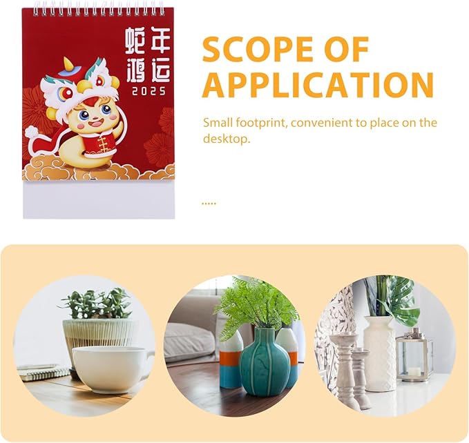 Ciieeo Small Desk Calendar 2025 Chinese Calendar Standing Flip Desktop Calendar 2024.6-2025.12, Table Top Calendar Standing Desk Calendar Stand Up Calendar