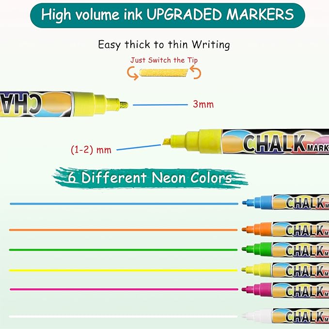 Pink Fridge Calendar - Acrylic calendar for fridge - 2 PCS Magnetic calendar for refrigerator | Monthly Planner, Weekly Planner with Removable template - 6 Dual Tip Vibrant Chalk Markers.