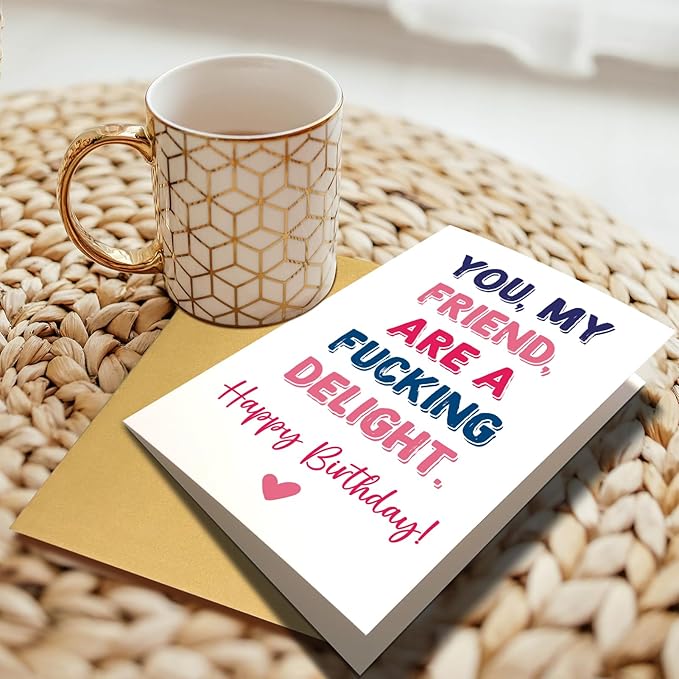 Chenive Funny Birthday Card for Friend, Friend Birthday Card for Men Women, Happy Birthday Card for BFF Bestie Sister Brother, Birthday Card for Classmate Coworker