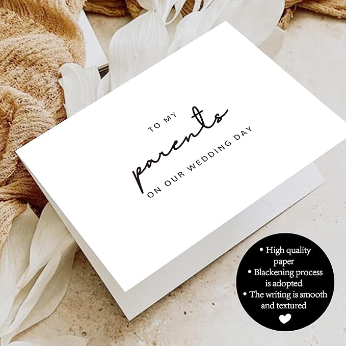 Set of 2 Wedding Day Card for Parents, Parents Of The Bride/Groom Gifts, To My Parents On Our Wedding Day.(Parents B)