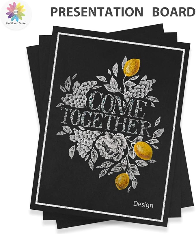 Mat Board Center, Pack of 10 Acid-Free Foam Boards, 18x24 inch Black Foam Boards, 3/16" Thick