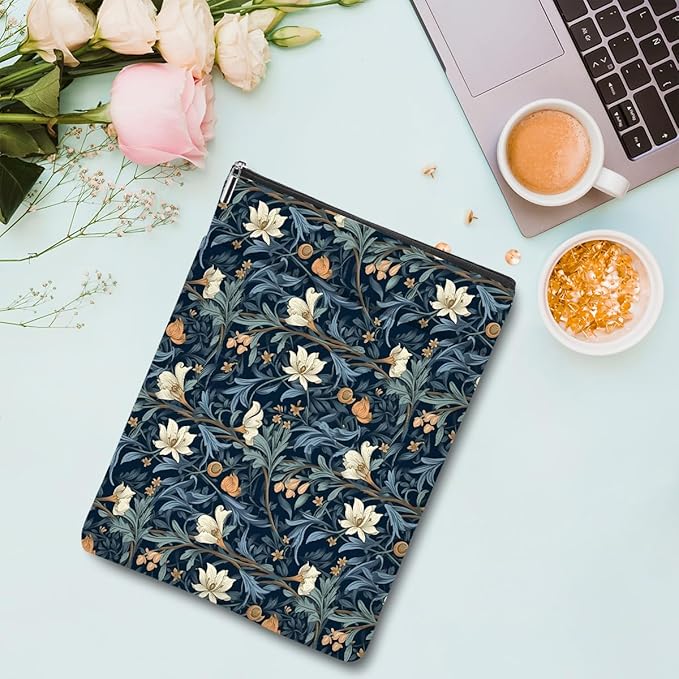 Botanical Book Sleeve, Classic Flower Book Covers for Paperbacks, Floral Book Pouch Book Protector, Book Lovers Gifts for Women Girls Teacher, Book Accessories Book Club Gifts Christmas Birthday Gifts