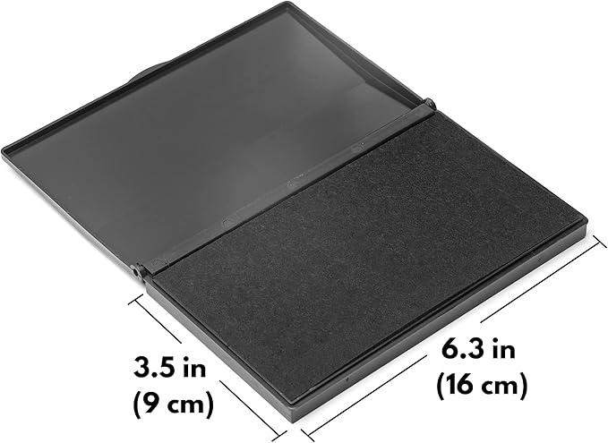 Ink Pad for Rubber Stamps, Stamp Pad for Clear Impression Stamping, Quality Felt Pad Black Ink, Red Ink, Blue Ink (Black, L (3.5 * 6.3))