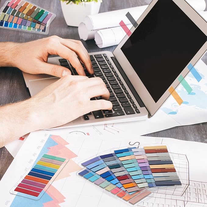 ReliThick 8000 Pcs Annotation tabs Sticky Tabs for Books Transparent Sticky Notes Multi Colored Writable Page Markers Book Flags Strip for Annotating Reading Supplies Bookish Gift(Multicolor)