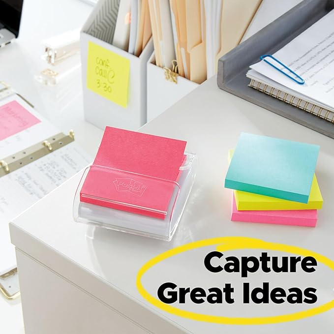 Post-it Dispenser Pop-up Notes, 3x3 in, 24 Pads, Canary Yellow, Clean Removal, Recyclable
