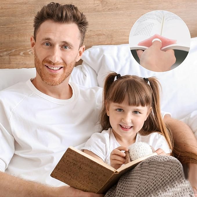 Thumb Page Holder for Reading 2Pack, Energy Pattern Thumb Bookmark, Book Opener Holder, Book Finger Page Holder, Book Accessories for Reading Lovers(Pink and Olive-Green)