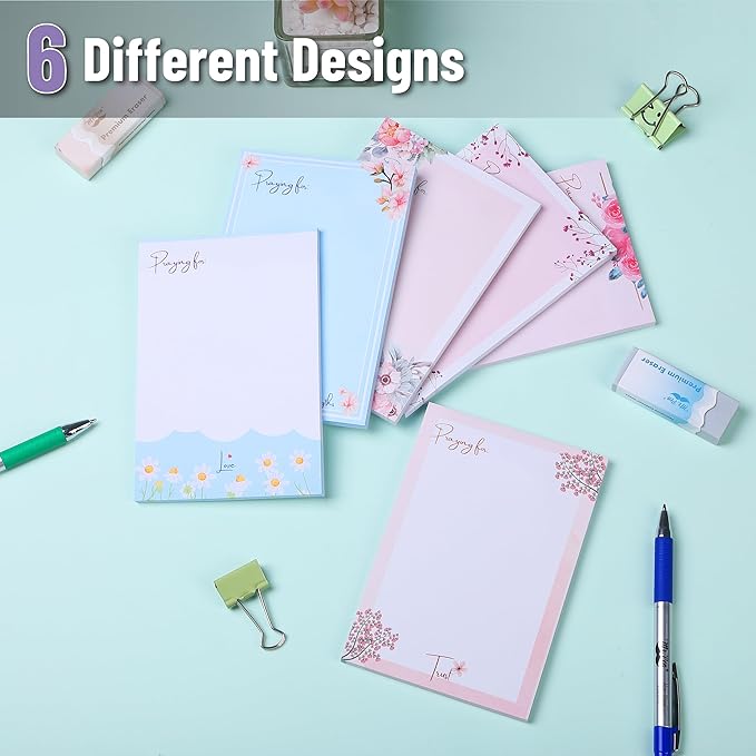 Mr. Pen- Sticky Notes 4x6, 6 Pads, 4x6 Sticky Notes, Floral Sticky Note, Self-Stick Note Pads, Sticky Pads Sticky Notes Aesthetic, Colorful Sticky Notes, Sticky Notes Bulk Sticky Notes