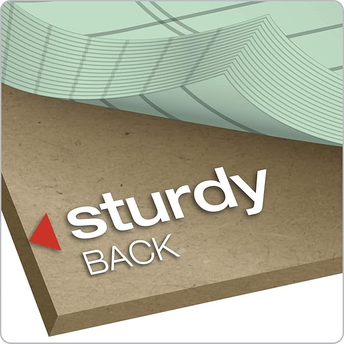 TOPS Prism Writing Pads, 8-1/2" x 11-3/4", Legal Rule, Green, Perforated, 50 Sheets, 12 Pack (63190)