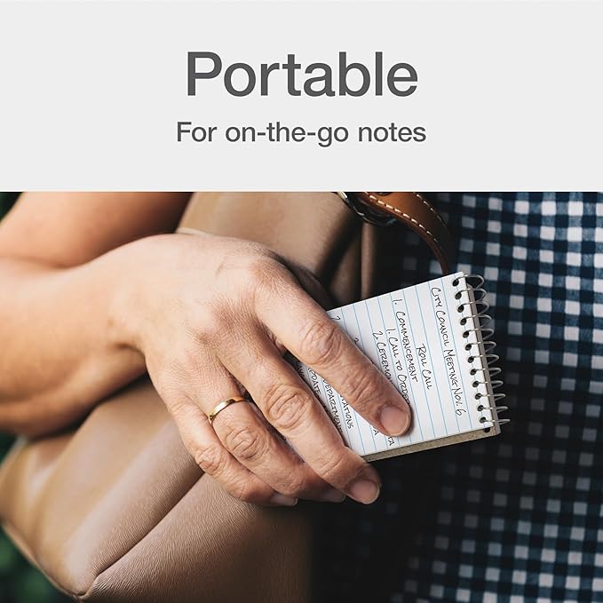 Oxford Spiral Memo Pads, Top Wire Bound, 3 x 5 Inch Pocket Notepad, College Ruled, 6 Assorted Pastel Colors, 75 Sheets, 12 Pack (25093)