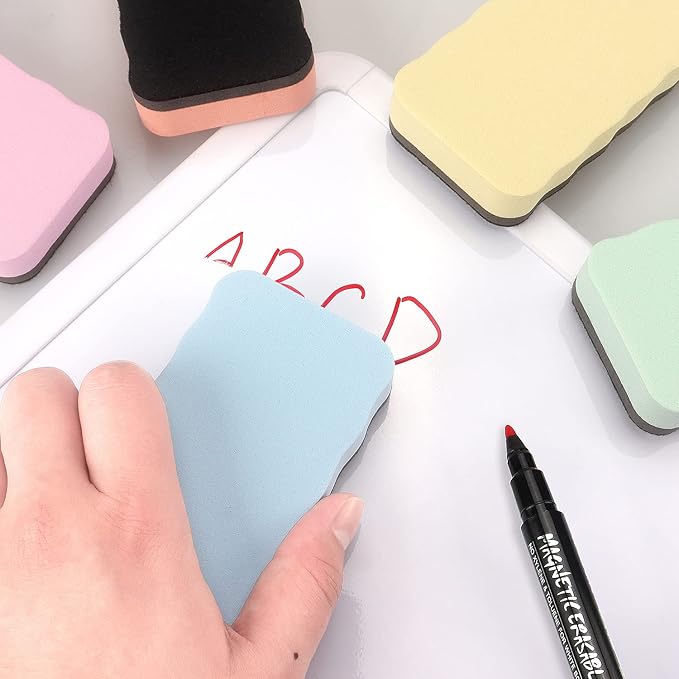 Tamaki Magnetic Whiteboard Eraser, Dry Eraser Board Erasers, Dry Erasers for White Board, Whiteboard Erasers for Kids Classroom, 6 Colors (6 Pack, Pastel Wavy)