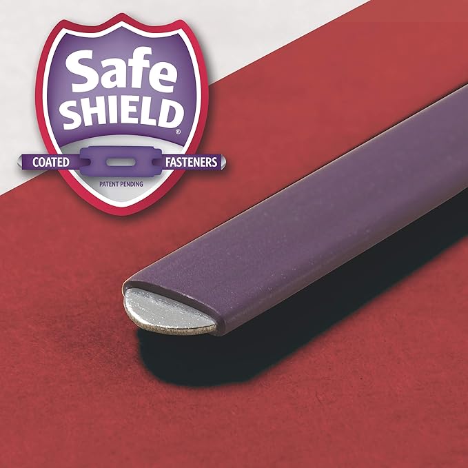 Smead Pressboard Classification File Folder with SafeSHIELD Fasteners, 1 Divider, 2" Expansion, Legal Size, Bright Red, 10 per Box (18731)
