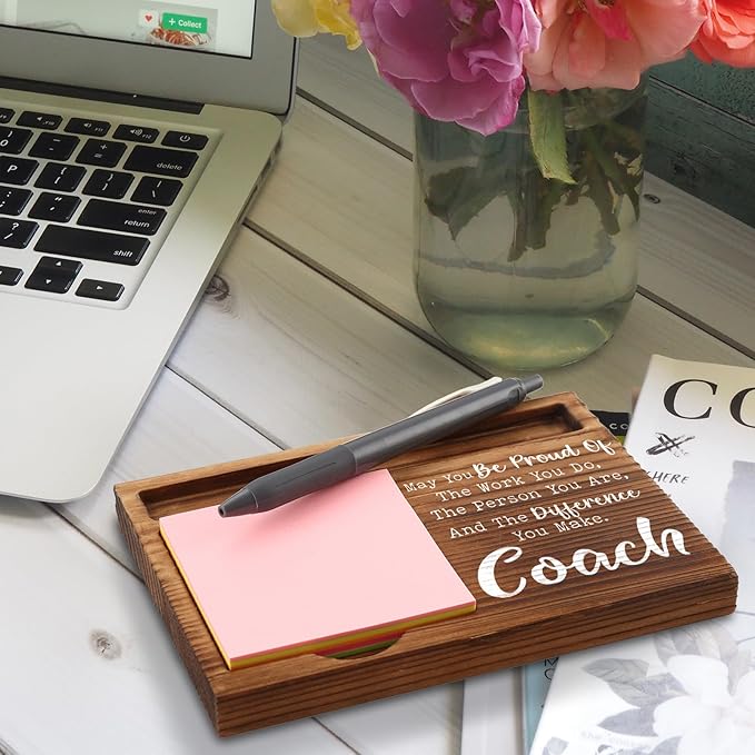 Coach Appreciation Gifts, Thank You Gifts for Coach, Coach Gifts for Women, Men, Coach Office Desk Decor Gifts Self-Stick Note Pad Holders ZSS4