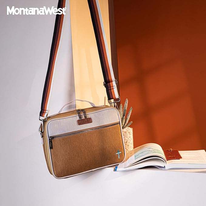 Montana West Bible Covers for Women Bible Cases with Leather Bookmark Protective Crossbody Carrying Book Case for Church Travel Gift