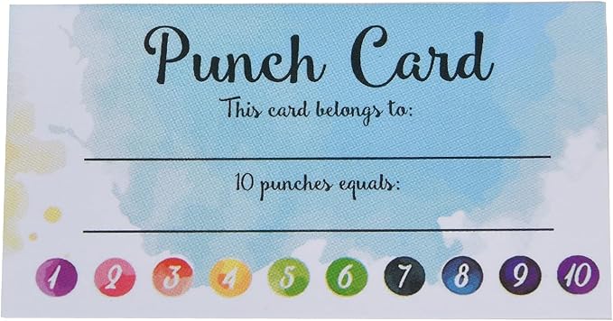 120 PCS Behavior Reward Punch cards for Kids,suit for Classroom Student Awards Loyalty,Reward Customer Business Incentive Loyalty (water color)