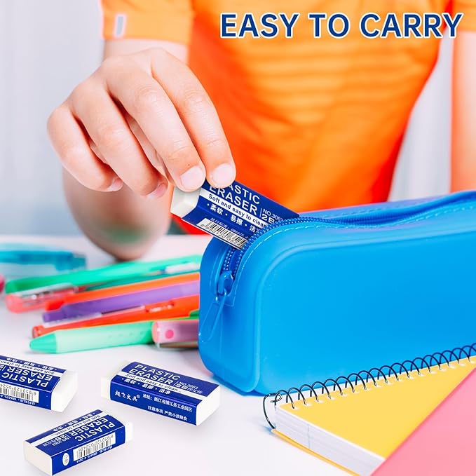 12 Pack Pencil Erasers, Large White Erasers for School, Art Erasers for Kids Drawing Bulk