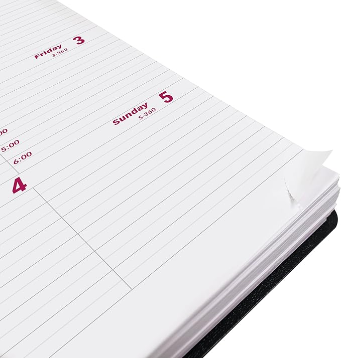 Brownline® 2025 DuraFlex Weekly Planner, Appointment Book, 12 Months, January to December, Twin-Wire Binding, 8" x 5", Black (CB75V.BLK-25)