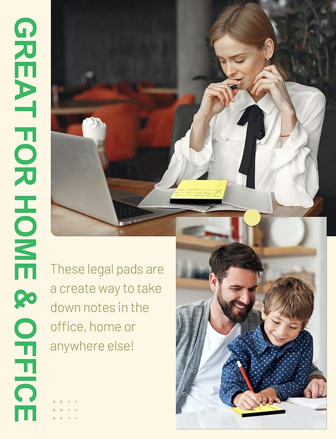 8 Pack Yellow Legal Pads 4x6 Note Pads Small Writing Pads 4x6 Narrow Ruled 80GSM Pads of Paper Yellow Pads College Ruled Legal Pad Lined Paper Pads Small Notepads for Work Memo Pads 30 Sheets per Pad