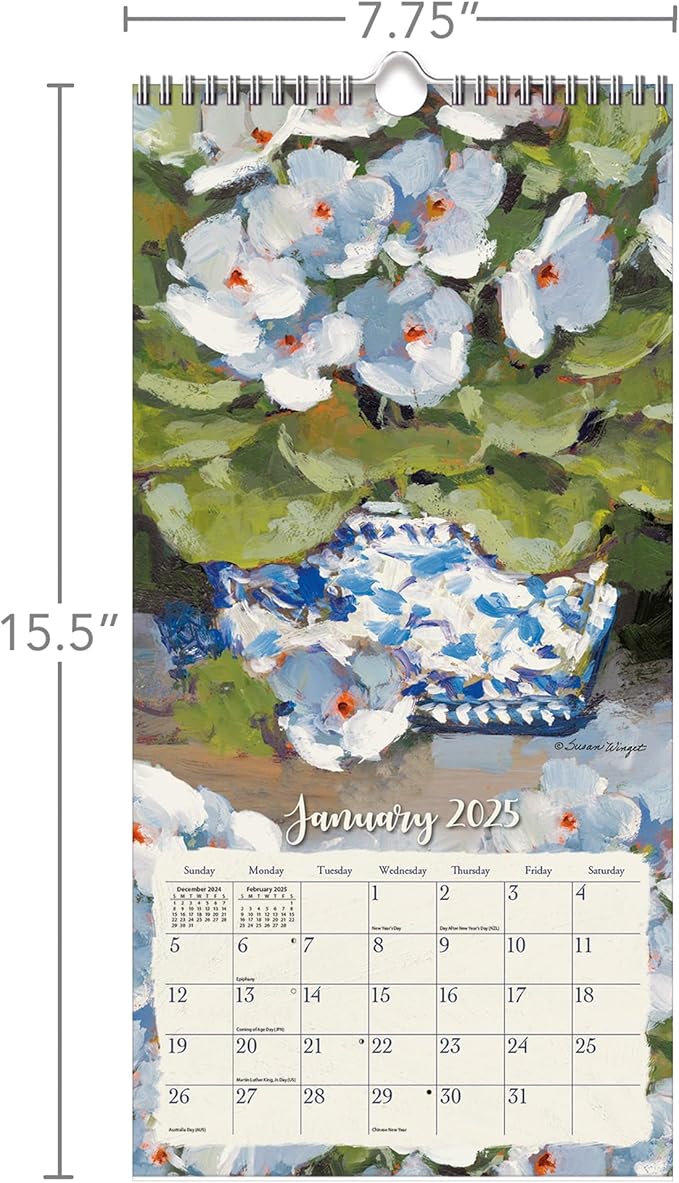 LANG Gallery Florals 2025 Vertical Wall Calendar (25991079149)