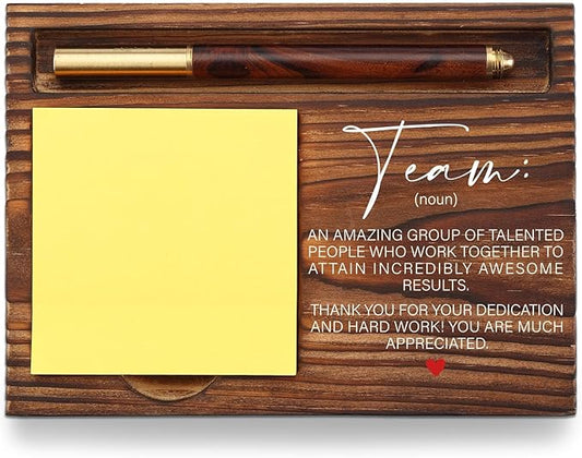 Thank You Team Sticky Note Holder, Team Gifts for Employees, Team Appreciation Gifts for Coworkers, Team Building Gifts for Employees, Teamwork Gift Desk Self-Stick Note Pad Holders TZP08