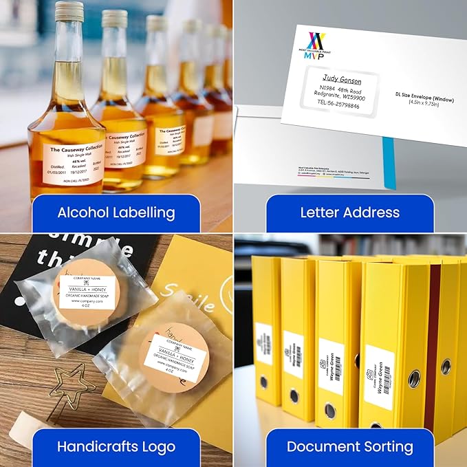 CLABEL 50 x 30mm (1.96'' x 1.18'')-230 Labels/Roll,1 Rolls Multi-Purpose Thermal Stickers Papers Self-Adhesive for Home Business Logo File Jar Gift Sticker Labels (White)