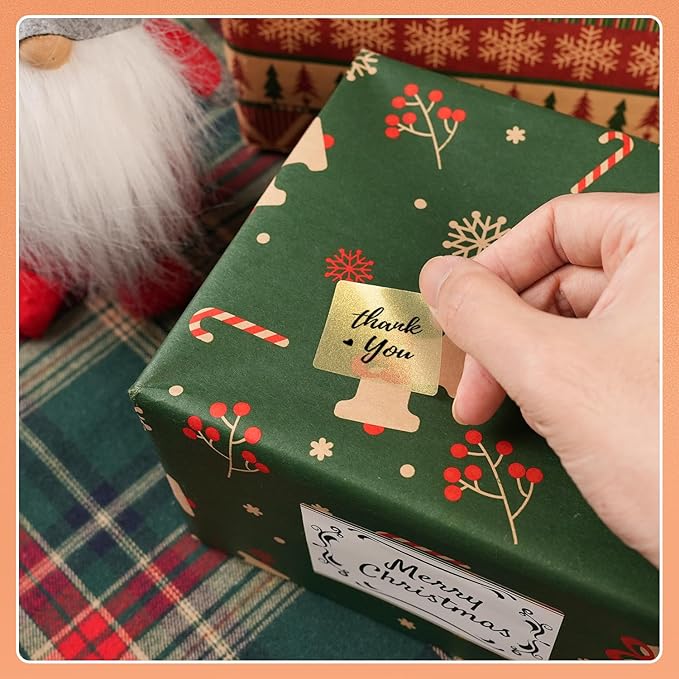 Phomemo Transparent Thermal Labels for M110/M120/M220/M150/M250/M221 Label Maker, Self-Adhesive Thermal Label 1.57"x1.18"(40x30mm),230 Labels/Roll, for Barcode,Address, Name, Golden