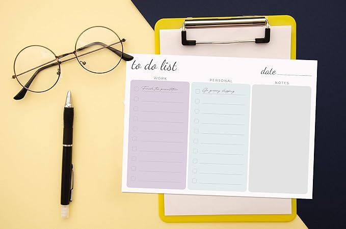 Large Work Home to Do List Sticky Notes, 8x6 inches by DAILY RITMO (Pastel)