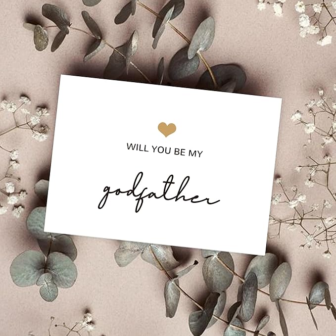 Will You Be My Godfather, God Father's Proposal Card Gifts with Envelope, Cute Gifts for Godather On Wedding Day.(Godfather B)