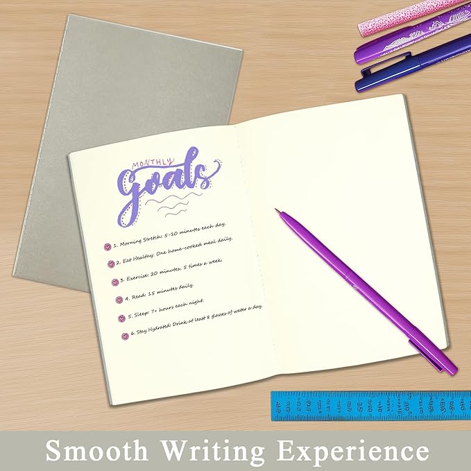 4 Pack Blank Books for Kids - 5.5"x 8.3", 60 Pages - Small Notebooks Bulk, Girls Journals for Drawing & Writing, Sketchbooks w/Soft Cover, Unlined Paper, A5 Travel Size (Dark Grey)