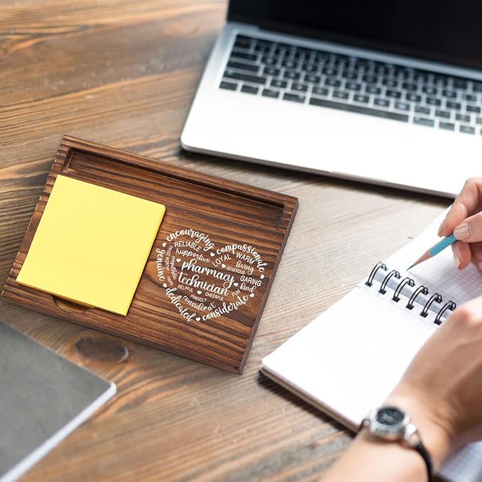 Pharmacy Technician Gift Sticky Note Holder, Appreciation Thank You Gifts for Pharmacy Technician Future Pharmacist Pharmacology Pharm Self-Stick Note Pad Holders Desk Organizer TZP23