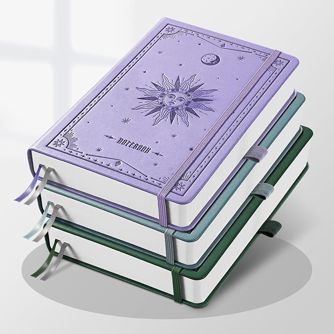 EMSHOI Graph Paper Notebook - 320 Pages, A5 Hardcover Leather, 100gsm Thick Paper, Square Grid Notebook for Women Men Work School Math Writing, Graphing, Engineering, 5.75 x 8.38, Light Purple