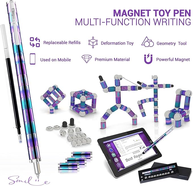 Elegancy Fidget Pen Magnetic Fidget Pen Cool Things for Teenage Boys Birthday Gifts for Kids Adults Magnet Pen Fidget Toys Teen Girl Stuff