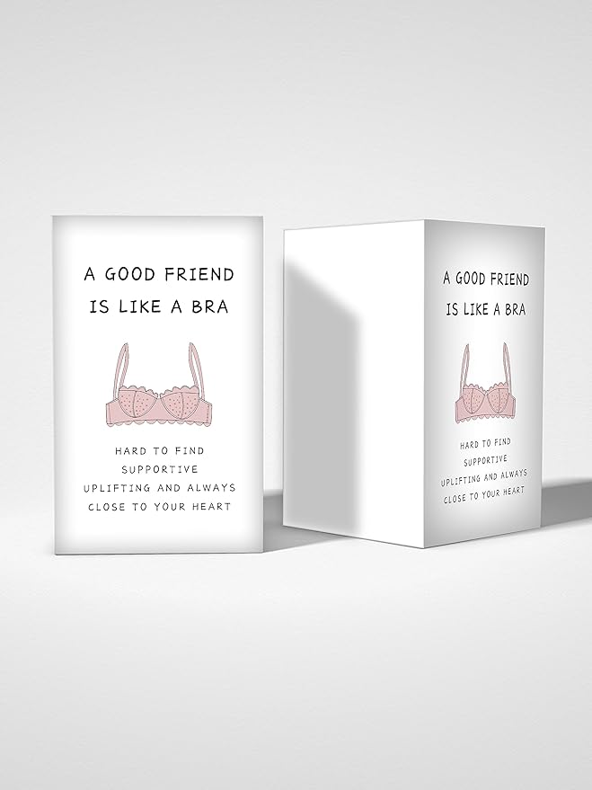 Funny Birthday Card for Women, BBF, Sister, 'A Good Friend Is Like A Bra' Friendship Card for Bridesmaid