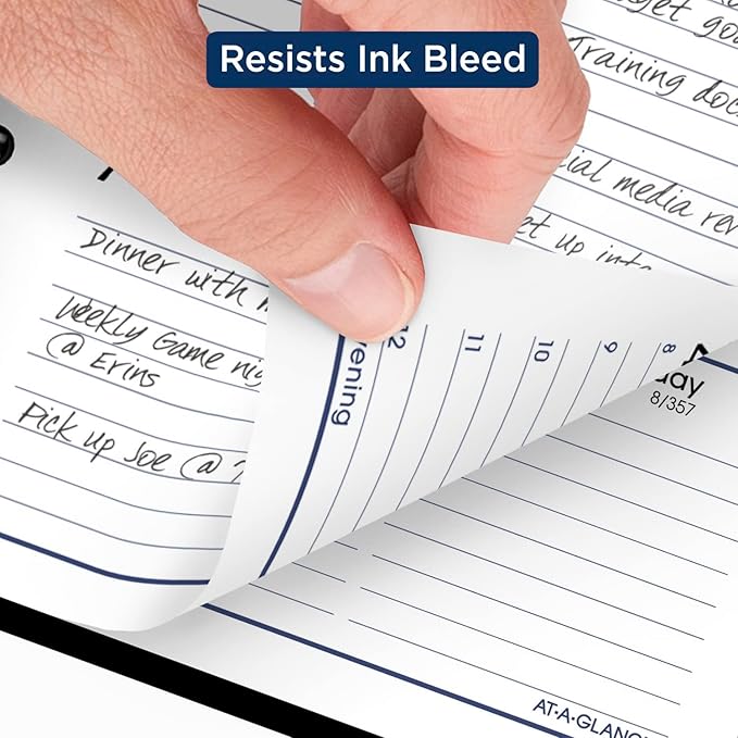 AT-A-GLANCE 2024 Weekly Planner, DayMinder, Hourly Appointment Book, 3-1/2 x 6", Pocket Size, Tabbed Telephone/Address Pages, Texture Cover, Black (G2500024)