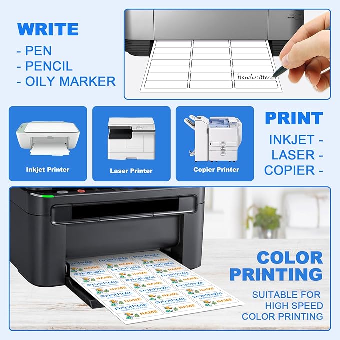 3000 30 Per Sheet Self Adhesive 1" x 2-5/8" Address Shipping Labels for Laser & Inkjet Printers - 100 Sheets, 30 Per Labels Per Page