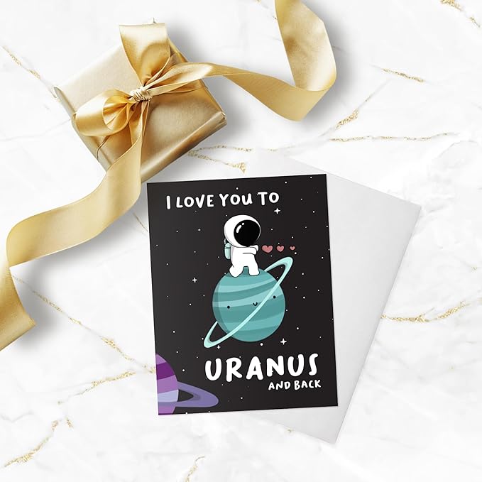 ALY LOU Naughty Anniversary Card, Funny Birthday for Boyfriend Husband/Him Her, Sarcastic Adult for Wife Girlfriend, Dirty Greeting Card (I Love You To Uranus)