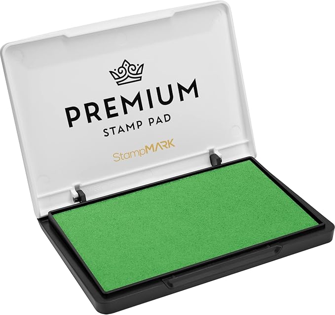 Premium Stamp Pad Medium Size 3" x 4" - for Traditional Rubber Stamps - Felt Pad Olive Green Color