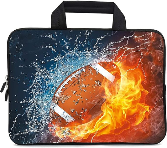 11.6 12 12.1 Inch Laptop Carrying Bag Protective Chromebook Case Pouch Netbook Notebook Ultrabook Bag Tablet Sleeve Cover Travel Briefcase with Handle for Men Women (Football)