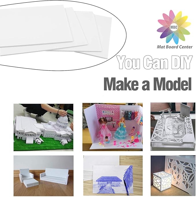 Mat Board Center, Pack of 10 Acid-Free Foam Boards, 16x20 inch White Foam Boards, 1/8" Thick